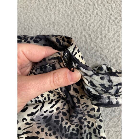 Vintage Ilyse Hart Midi Wrap Skirt 8 Medium Animal Print Flowy Boho Beach Y2K - Picture 8 of 16